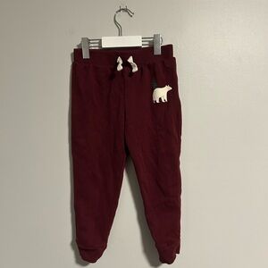 The Children's Place 3t burgundy Joggers with Bear accent